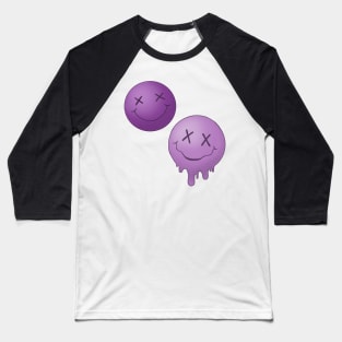 Purple Smiley Baseball T-Shirt